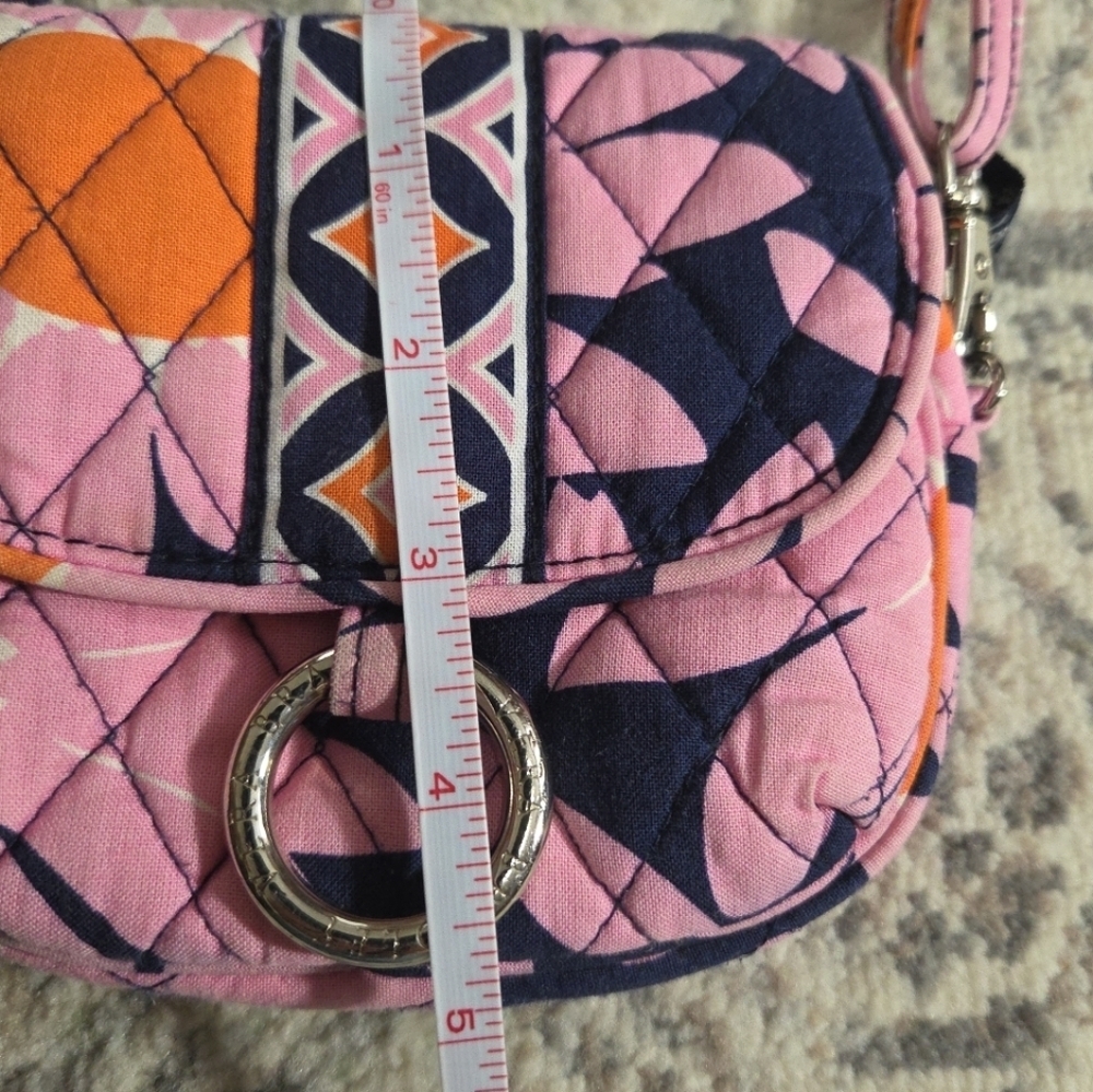 Vera Bradley Crossbody Little Hip Bag He Loves Me Pink  Print Quilted Mini Bag - Picture 8 of 8